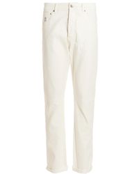 Brunello Cucinelli - Logo-Patch Straight Leg Jeans - Lyst