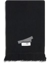 MM6 by Maison Margiela - Logo Patch Fringed Scarf - Lyst