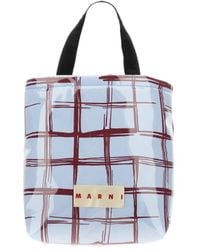 Marni - Checked Logo Patch Tote Bag - Lyst