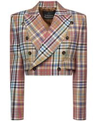 Vivienne Westwood - Checked Cropped Jacket - Lyst