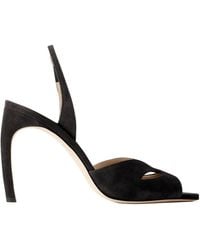 Victoria Beckham - Harlow Mask Suede Sandals - Lyst