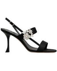 Roger Vivier - Efflorescence Satin Sandals - Lyst