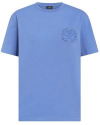 Etro - Pegaso-Embroidered Cotton T-Shirt - Lyst