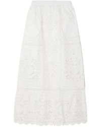Vita Kin - Olympia Tiered Scalloped Broderie Anglaise Cotton-Poplin Maxi Skirt - Lyst