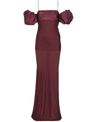 ROTATE BIRGER CHRISTENSEN - Chiffon Puff-Sleeve Dress - Lyst