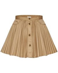 RED Valentino - Pleated Button-Front Mini Skirt - Lyst