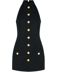 Balmain - Virgin Wool Short Dress - Lyst