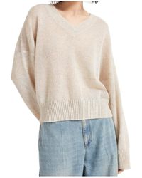 Brunello Cucinelli - V-Neck Drop-Shoulder Jumper - Lyst