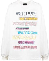 we11done - Logo Printed Long-Sleeved Sweatshirt - Lyst