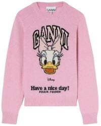 Ganni - Daisy Duck Crewneck Sweater - Lyst