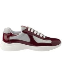 Prada Linea Rossa - Patent Leather And Technical Fabric Prada America's Cup Sneakers - Lyst