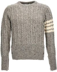 Thom Browne - 4-Bar Crewneck Knitted Jumper - Lyst