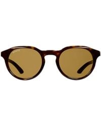 Gucci - Round Frame Sunglasses - Lyst