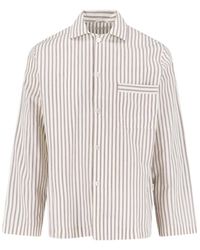 Tekla - Striped Organic Cotton Pajama Shirt - Lyst
