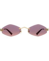 Cartier - Geometric Frame Sunglasses - Lyst