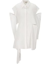 McQueen - Cut-Out Detailed Shirt Dress - Lyst