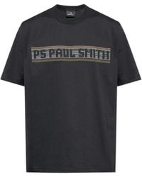 Paul Smith - Ps Paul Smith Logo Printed Crewneck T-Shirt - Lyst