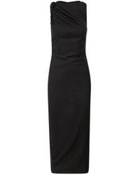 Versace - Cut-Out Detailed Crewneck Midi Dress - Lyst
