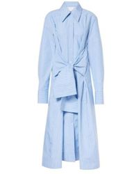 Jil Sander - Pinstripe Cotton Shirt Dress - Lyst