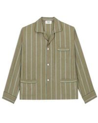 Saint Laurent - Striped Button-Up Pajama Top - Lyst