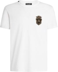 Dolce & Gabbana - Embroidered Crest T-Shirt - Lyst