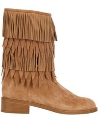 Aquazzura - Layered Fringe Boots - Lyst