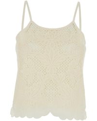 Twinset - Embroidered Detail Sleeveless Top - Lyst