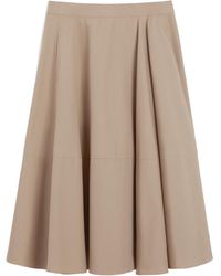 Max Mara - Long Cotton Poplin Skirt - Lyst