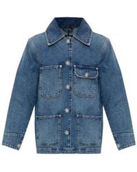 AllSaints - Bex Embellished Denim Jacket - Lyst