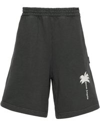 Palm Angels - Palm Tree-Printed Elasticated Waist Track Shorts - Lyst