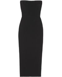 Alex Perry - Callan Strapless Crepe Midi Dress - Lyst