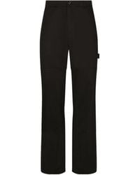 Dolce & Gabbana - Logo Plaque Straight-Leg Trousers - Lyst