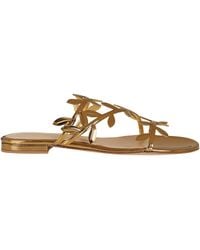 Gianvito Rossi - Flavia Leaf Motif Flat Slides - Lyst