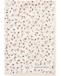 Magda Butrym - Lace-Trimmed Floral Print Silk Scarf - Lyst