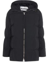 Jil Sander - Zip-Up Hooded Down Coat - Lyst
