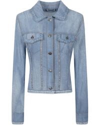 Ermanno Scervino - Fitted Buttoned Denim Jacket - Lyst