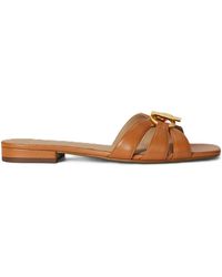 Ralph Lauren - Leather Flat Sandals - Lyst