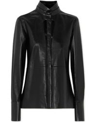 Givenchy - Digging And Cutting Design Leather Blouse - Lyst
