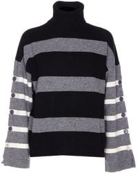 Liu Jo - Striped Button-Cuff Sweater - Lyst