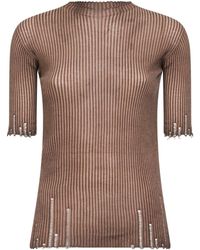 Uma Wang - Short-Sleeved Knitted Cardigan - Lyst