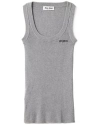 Miu Miu - Cotton Knit Tank Top - Lyst