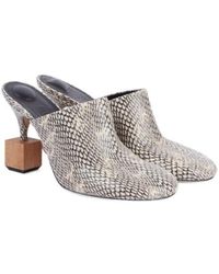 Jacquemus - Bisou 90 Snake-Effect Leather Mules - Lyst