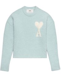 Ami Paris - Ami De Coeur Crewneck Long-Sleeved Jumper - Lyst
