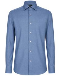ZEGNA - Semi-Spread Collar Shirt - Lyst