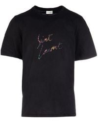 Saint Laurent - Animal Print' T-Shirt - Lyst