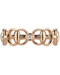 Gucci - Horsebit Diamond 18K Ring - Lyst