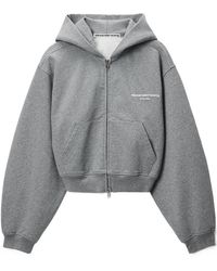 Alexander Wang - Logo-Print Zip-Up Hoodie - Lyst