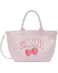 Ganni - Raspberry Medium Tote Bag - Lyst
