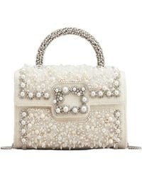 Roger Vivier - Flower Strass Pearl Mini Buckle Jewel Clutch Bag - Lyst