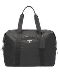 Prada - Logo Triangle Zipped Travel Bag - Lyst